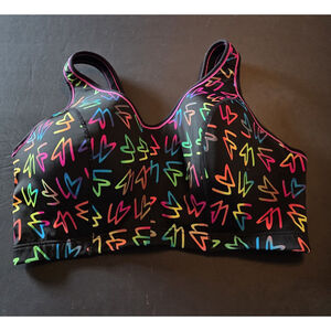 Cacique Women's Size 42DDD Sports Bra Rainbow Colors Workout